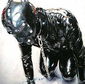 Philfri - s&eacute;rie Les Esclaves - Vendredi - huile sur toile 90x90 -d&eacute;tail