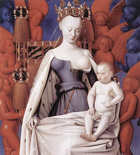 Jean Fouquet - Vierge et l'enfant entourés d'anges 