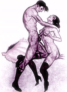 branlette entre les seins - dessin érotique circa 1930 