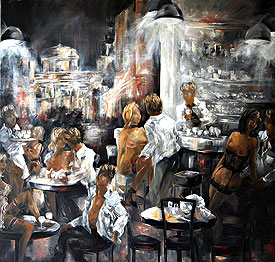 Patricia Lysiane Beck - Paris nuits secrètes - huile sur toile 110x110 Patricia Lysiane Beck - Paris nuits secrètes - huile sur toile 110x110