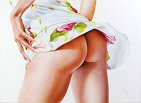 Christophe Kro - A fleurs de peau - huile sur toile