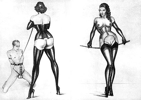 dominatrices en corset - dessins de Jim