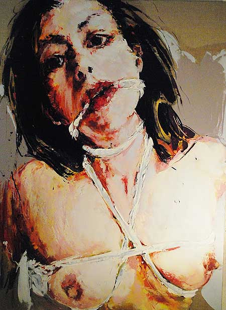Peggy Viallat - Autoportrait 2 - huile sur toile