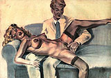 Cigarette et masturbation distraite - dessin anonyme homme fumant une cigarette et masturbant une femme - dessin anonyme