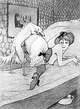masturbation et zoophilie inopinée - dessin érotique