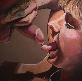 fellation - huile sur toile C. L. Wilson