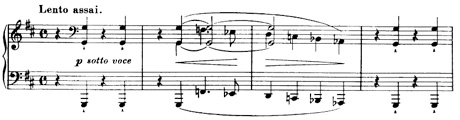 début de la sonate en Si mineur de Liszt