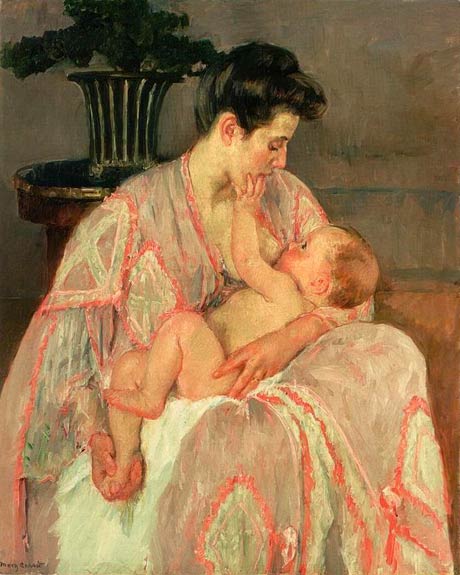 Mére allaitant son enfant - Mary Cassatt huile sur toile - 1906 