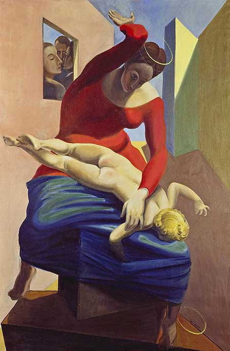 Vierge corrigeant l'enfant - tableau de Max Ernst