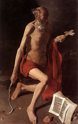 Georges de la Tour -Saint Jérôme pénitent à l_auréole - circa 1628