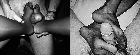 footjob avec bas