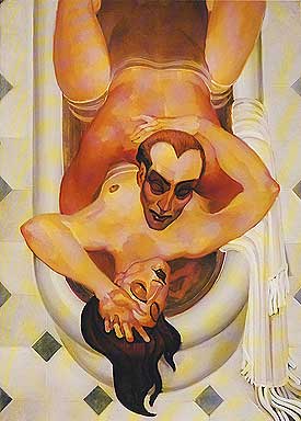 Bain Horizontal - huile sur toile 100 x73 cm - Juarez Machado - 2002
