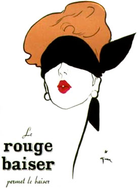 Publicité Rouge Baiser - 1949 - René Gruau 