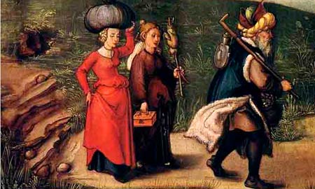 Loth et ses filles fuyant Sodome - Albrecht Dürer - détail 