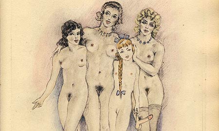 Edouard Chimot - illustration de 3 filles de leur mère 1926 - planche 2 