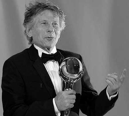 Roman Polanski with Crystal Globe Image provided by Film Servis Festival Karlovy Vary
