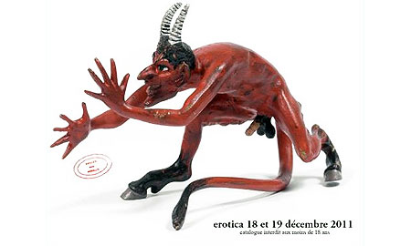 Vente Erotica - Diable en érection - bronze polychrome Vienne circa 1900